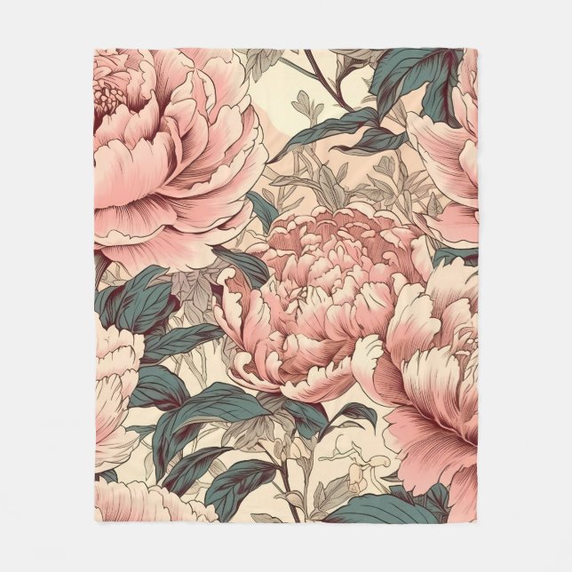 Couverture Polaire Peony rose (Devant)