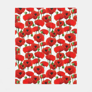 Couverture Polaire Pépites rouges modèle floral