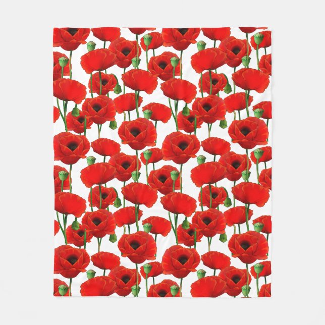 Couverture Polaire Pépites rouges modèle floral (Devant)