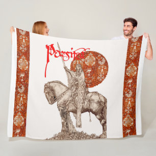 Couverture Polaire PERCEVAL LEGEND /QUEST DU SAINT-GRAIL Rouge Blanc