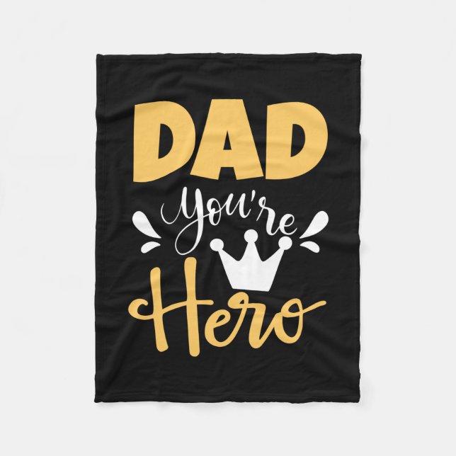 Couverture Polaire Père Cadeau Papa Tu Es Héros (Devant)