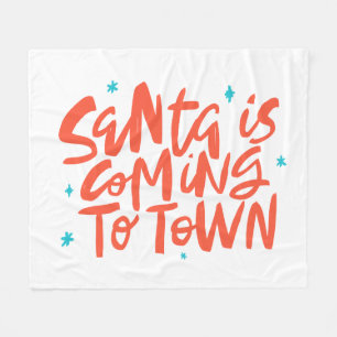 Couverture Polaire Père Noël arrive à Town Holiday Design