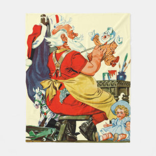 Couverture Polaire Père Noël au travail