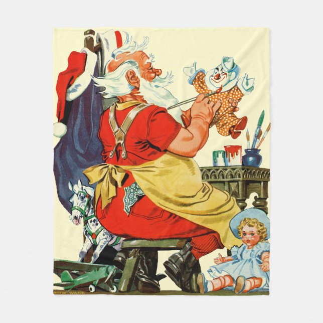 Couverture Polaire Père Noël au travail (Devant)