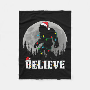 Couverture Polaire Père Noël Bigfoot lumières de Noël Drôle Sasquatch