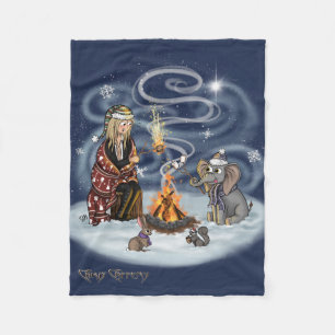 Couverture Polaire Père Noël Chris et Wilbur Fireside Friends Fleece 