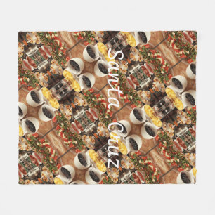 Couverture Polaire Père Noël Cruz avec motif de buffet