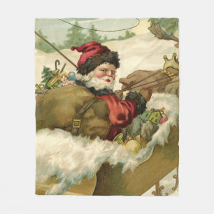 Couverture Polaire Père Noël dans son Sleigh