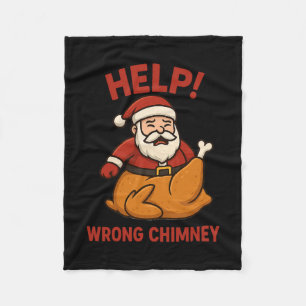 Couverture Polaire Père Noël drôle Dinde Aide Cheminée Mauvaise Pour
