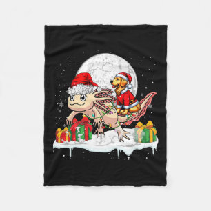 Couverture Polaire Père Noël Golden Retriever équitation Axolotl Chri