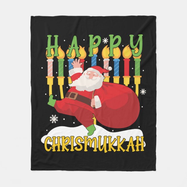 Couverture Polaire Père Noël Happy Chrismukkah Funny Hanoukka Christm (Devant)