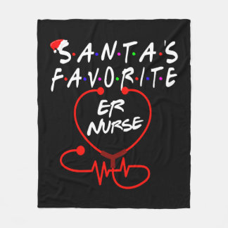 Couverture Polaire Père Noël infirmière préférée ER cadeaux de Noël