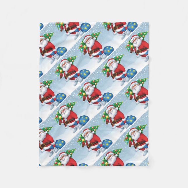 Couverture Polaire Père Noël livre le Motif de Noël (Devant)