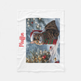 Couverture Polaire Père Noël Paws Bengal Chat Noël Personnalisé