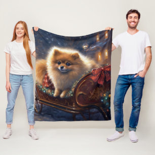 Couverture Polaire Période de fêtes de Noël du Poméranie brossée