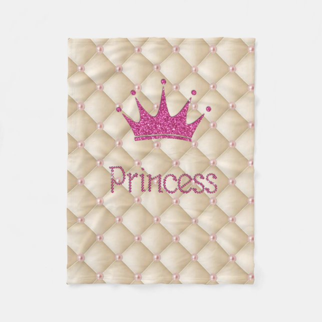 Couverture Polaire Perles Charming Chic, Tiara, Princesse, Glitterie (Devant)