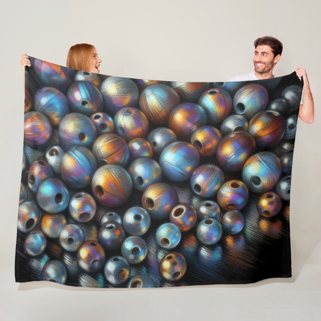 Couverture Polaire Perles Pastel Dures Perles Iridescentes (En situation)
