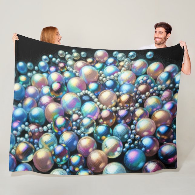 Couverture Polaire Perles Pastel Dures Perles Iridescentes (En situation)