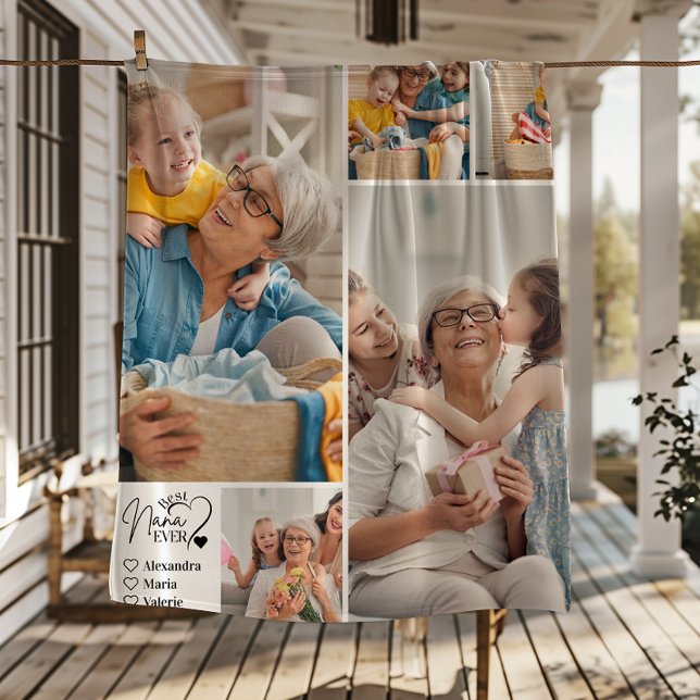 Couverture Polaire Peronalized 5 Photo Best Nana Ever Minimalist (Créateur téléchargé)