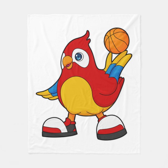 Couverture Polaire Perroquet comme joueur de basket-ball avec basket- (Devant)