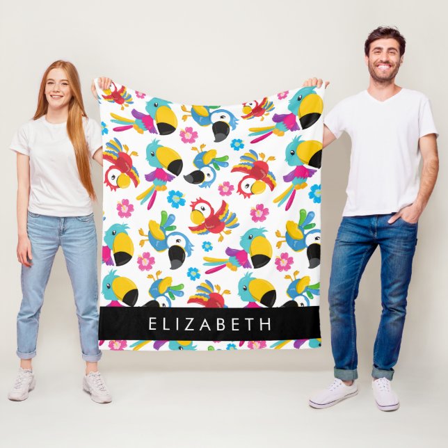 Couverture Polaire Perroquets colorés, perroquets tropicaux, Votre No (En situation)