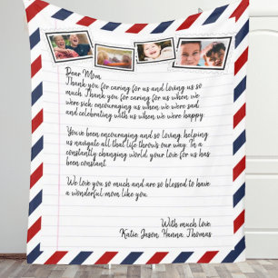 Couverture Polaire Personalized Love Letter Handwritten Photo Collage
