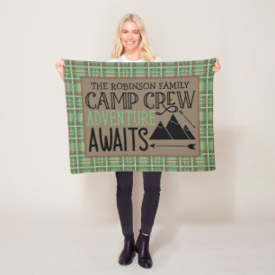 Couverture Polaire PERSONALIZED NAME Cabin Camping Adventure