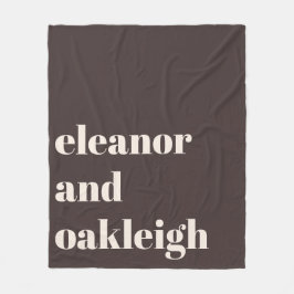Couverture Polaire Personalized Newlywed Couple Name Warm Brown