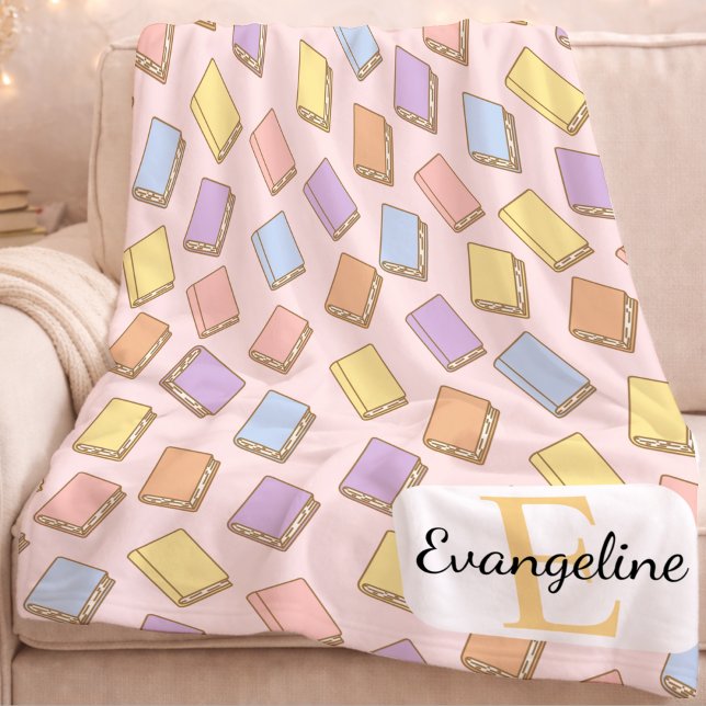 Couverture Polaire Personalized Pastel Bookish Aesthetic Pattern Pink (Créateur téléchargé)