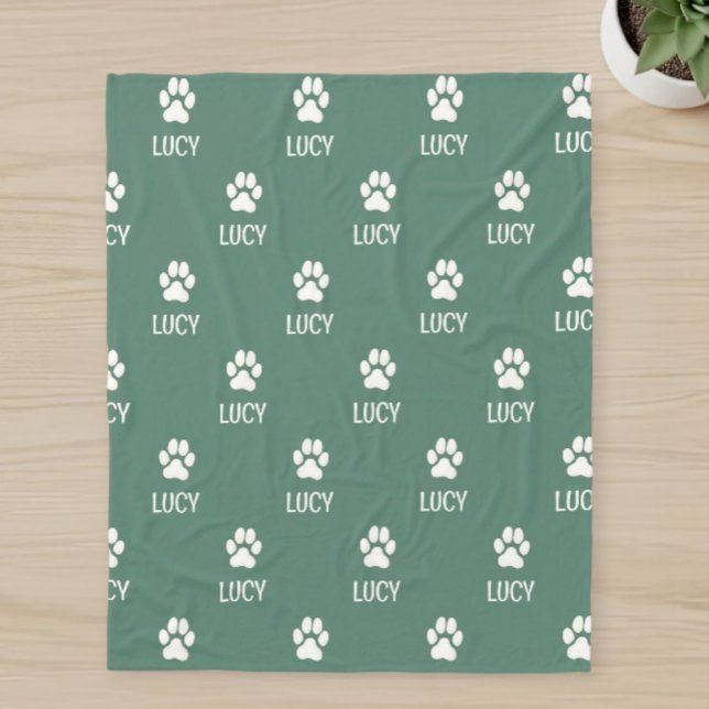 Couverture Polaire Personalized pet blanket with name and paw print (Créateur téléchargé)