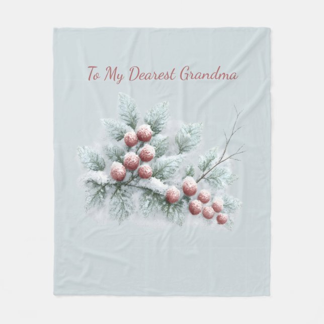 Couverture Polaire Personalized To My Dearest Grandma Frosted Winter  (Devant)