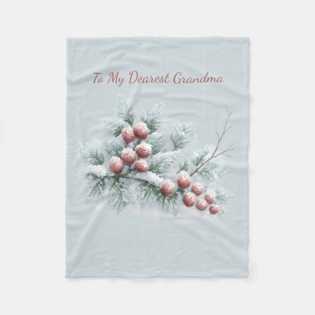 Couverture Polaire Personalized To My Dearest Grandma Frosted Winter  (Devant)