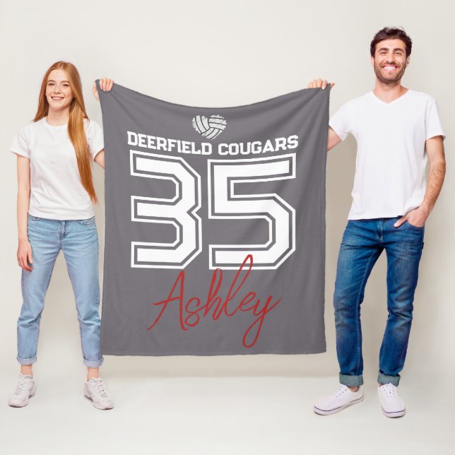 Couverture Polaire Personalized Volleyball Player School Colors (En situation)