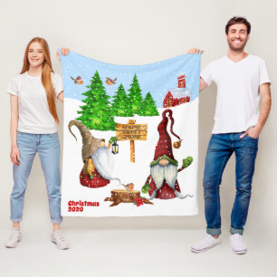 Couverture Polaire Personnalisable Accueil Sweet Home Gnome Winter Sc