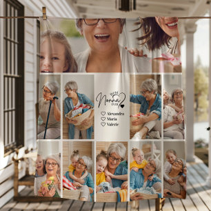 Couverture Polaire Personnalisé 10 Photo Meilleure Nonna Ever Minimal