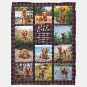 Couverture Polaire Personnalisé 11 Photo Collage Chèque Motif Fleece