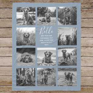 Couverture Polaire Personnalisé 11 Photo Collage Dusty Blue