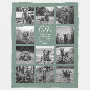 Couverture Polaire Personnalisé 11 Photo Collage Dusty Green