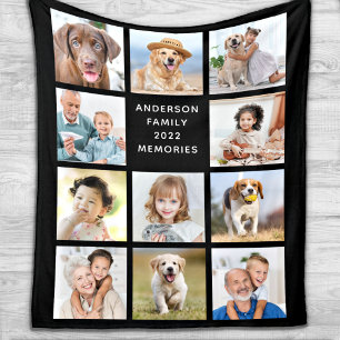 Couverture Polaire Personnalisé 11 Photo Collage Famille Animaux de c