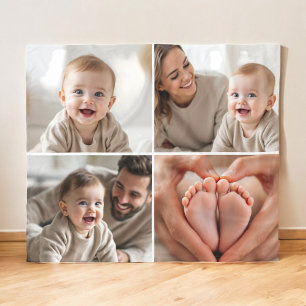 Couverture Polaire Personnalisé 4 Photo Collage Cute Baby