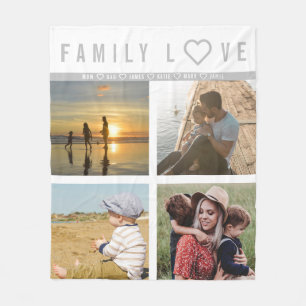 Couverture Polaire Personnalisé 4 Photo Famille Amour Souvenirs