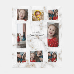 Couverture Polaire Personnalisé 8 Huit Photo Collage Moderne Famille 