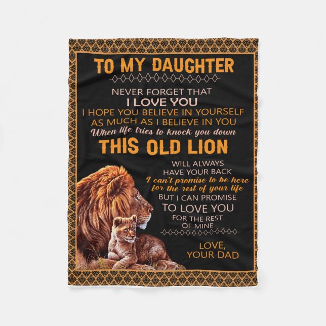 Couverture Polaire Personnalisé À Ma Fille Blanche Lion (Devant)