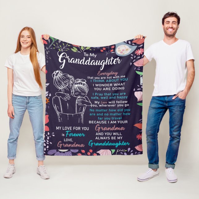 Couverture Polaire Personnalisé À Ma Petite-Fille De Grand-Mère (En situation)