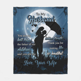 Couverture Polaire Personnalisé À Mon Mari | Cadeau d'anniversaire du