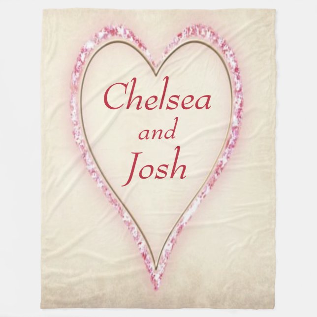 Couverture Polaire Personnalisé Amour Coeur Énorme (Devant)