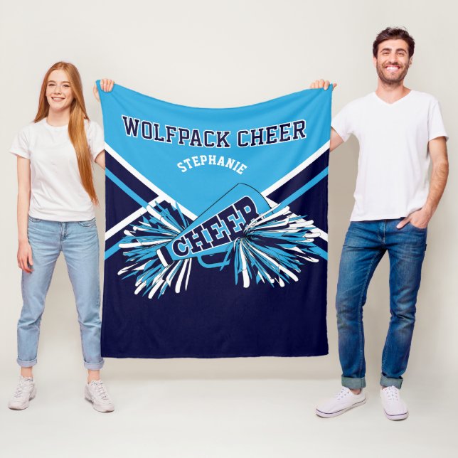Couverture Polaire Personnalisé - 📣 bleu, bleu marine et blanc (En situation)