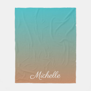 Couverture Polaire Personnalisé brun et bleu ombre