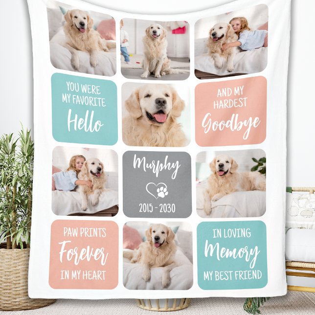 Couverture Polaire Personnalisé Chien Animaux de Compagnie Memorial C (Créateur téléchargé)