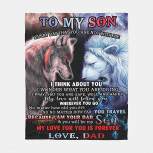 Couverture Polaire Personnalisé Du Père Lion À Mon Fils Loup
